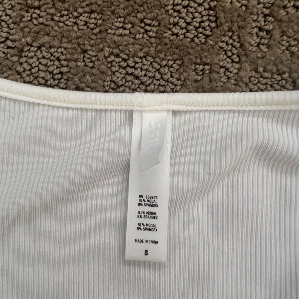 SKIMS White Long Sleeve Bodycon Lounge Dress - Picture 2 of 3